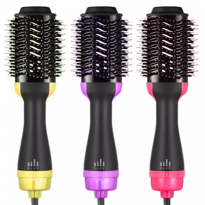 Hair Curler Salon Hot Heat Air Comb Paddle Styler Brush Negative Iron Generator 4 in 1 Straightener Blow Tool Hair Dryer